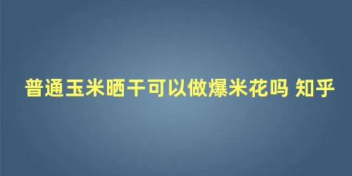 普通玉米晒干可以做爆米花吗 知乎